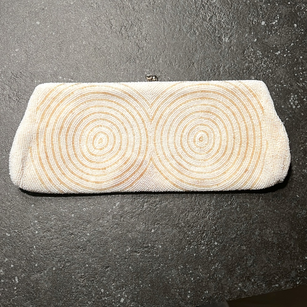 1960's Japanese Beaded Clutch Fab Design Mid-Century Modern Elegant Purse